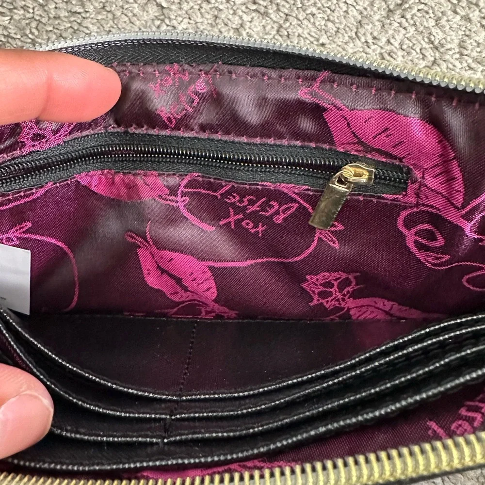 Betsey‎ Johnson Black and White Plaid Clutch Wallet